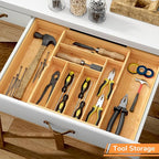 BAMEOS 3" Deepth Expandable Drawer Organizer, Deep Flatware Organizer, - Image 5