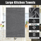 Homaxy Premium Kitchen Towels, Large Cotton Kitchen Hand Towels, Flat and Terry - Image 8