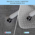 Office Chair Mat for Low Pile Carpet, 48” x 36” Transparent Office Desk Chair - Image 2