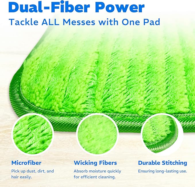 4 Pack Reusable Microfiber Mop Pads, Compatible - Image 4