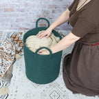 Cotton Rope Laundry Basket Hamper - Image 3