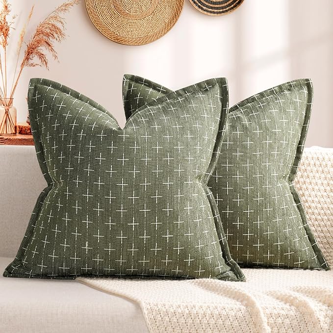ZWJD Pillow Covers 22x22 Set of 2 Soft Polyester Textured Pillow Covers by ZWJD