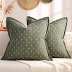 ZWJD Pillow Covers 22x22 Set of 2 Soft Polyester Textured Pillow Covers by ZWJD