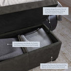 BELLEZE Storage Faux Leather Ottoman, 47 Inch Bench Bedroom Bench - Image 6