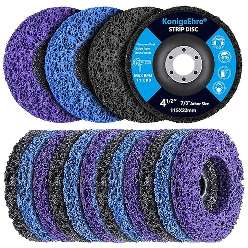 12 Pack 4-1/2" x 7/8" Strip Discs Stripping Wheel Fit Angle Grinder Clean and by KONIGEEHRE