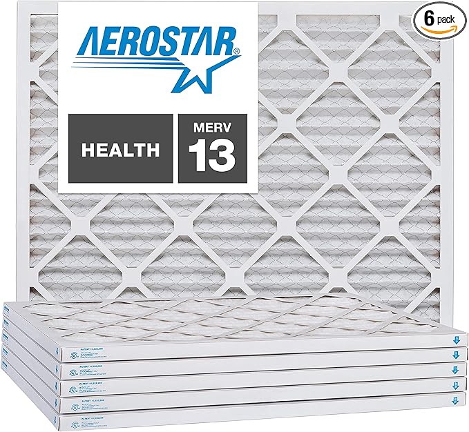 Aerostar 10x12x1 MERV 13, Pleated Air Filter, Box of 6, Made in the USA by AirFiltersDelivered