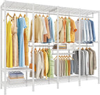 Raybee 76.9" H Clothes Rack Heavy Duty Loads 1100 LBS Metal Clothing Racks by Raybee