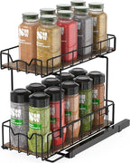Simple Houseware 2-Tier Spice Rack Slide Out Wire Basket Drawer Organizer by SimpleHouseware