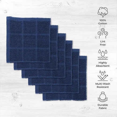 100% Cotton Terry Dish Cloth & Dish Towel, 6 Pack, Super Soft and Absorbent - Image 2