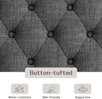48" Large Ottoman with Storage Coffee Table, Upholstered Tufted Linen Ottoman - Image 6