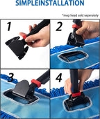 Matthew Cleaning Jaw Clamp Mop Handle, Snap-On Fiberglass Dust Mop Handle - Image 2