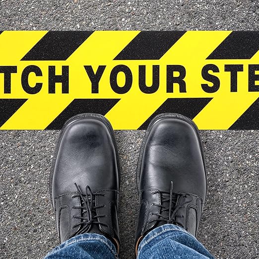 Boao 24 Pieces Watch Your Step Stickers Sign 6 x 24 Inch Caution Watch Your - Image 5