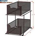 SIMPLE HOUSEWARE 2 Tier Sliding Cabinet Basket Organizer Drawer - Image 3