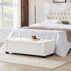 48" Ottoman with Storage, Upholstered Entryway Bench with Seating - Image 7