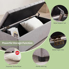 Ottoman with Storage 38 inches, Furniture End of Bed Storage Benches, Long - Image 3