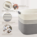 45L Small Laundry Basket with Leather Handles - Image 5