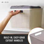 BINO Woven Plastic Basket | Large, Space-Saving Storage, Stylish Design | - Image 4