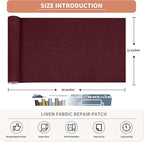 Fine Linen Fabric Patches, Self-Adhesive, Extra Large 12x40 Inch, - Image 2