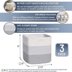 NaturalCozy Storage Cubes 11 Inch Cotton Rope Woven Baskets - Image 2
