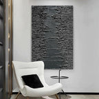 NANKAI Art Hand-Painted Thick Texture Black Minimalist Oil Painting 45x30 Inchs - Image 4