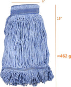 Mop Head Replacement Commercial Heavy Duty String Blue Wet Mop Heads - Image 2