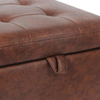 Adeco Faux Leather Storage Ottoman Bench - Image 7