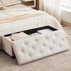 43’’ Storage Ottoman Bench, Linen Entryway Benches Load up to 660 Lb, Modern - Image 8