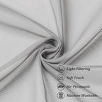Chyhomenyc Light Grey Sheer Curtains 36 inch Length 2 Panels, Light Filtering - Image 8