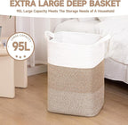 CLHMILY&Z 95L Laundry Basket Rectangular Brown Rope - Image 4
