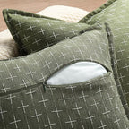 ZWJD Pillow Covers 18x18 Set of 2 Soft Polyester Textured Pillow Covers - Image 3