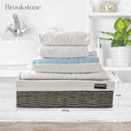 Brookstone Wicker Shelf Storage Basket Decorative Shelf Bin, bathroom - Image 4