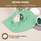 Native Fab Kitchen Dish Towels 16x26 inches Set of 4 Gingham Mini Check- 100% - Image 3