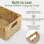 Medium Wicker Basket for Storage, Seagrass and Hyacinth Woven Baskets for Décor - Image 4