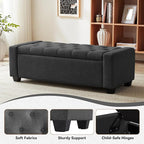 48" Ottoman with Storage, Soft Storage Ottoman Bench - Image 4