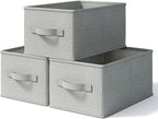 3 Pack Fabric Storage Bins for Shelves | 14.75x10.25x8.25 in Storage Baskets | by LaySpace-YourRoomOrganizer
