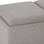 SIMPLIHOME Avalon 42 inch Wide Contemporary Rectangle Storage Ottoman in Cloud - Image 6