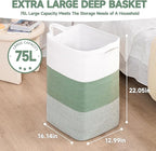 CLHMILY&Z 75L Laundry Basket Rectangular Green Rope - Image 4