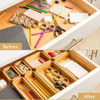 SMIRLY 8-Piece Bamboo Kitchen Drawer Organizer Set - Image 6