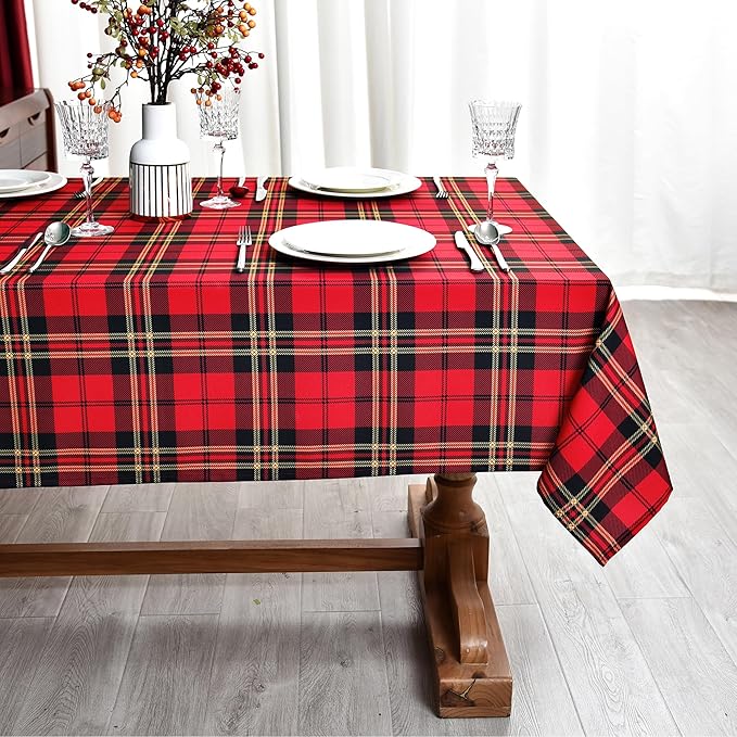 Waterproof Tartan Checkered Tablecloth Fabric - Image 3