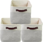 SIMPLE HOUSEWARE Large Fabric Storage Bin, 3 Pack - Image 8