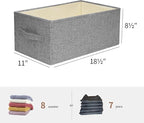 Linen Folding Storage Bins, 3 Pack Large Storage Baskets, Clothing Storage Bins - Image 2
