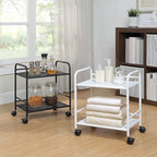 SunnyPoint 2-Tier Metal Rolling Utility Cart – Mobile Storage Shelf - Image 5