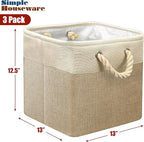 SIMPLE HOUSEWARE Fabric Storage Cubes, 3 Pack - Image 2