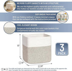 NaturalCozy Storage Cubes 11 Inch Cotton Rope Woven Baskets - Image 2