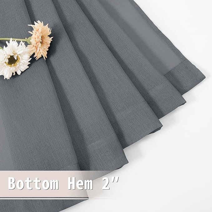 Tollpiz Sheer Door Curtains Closet Linen Textured Curtain Sheers Doorway Light - Image 7