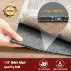 BAGAIL Felt and Natural Rubber Backing Rug Pads 1/8” Thick, 8 x 10 Ft Non Slip - Image 3