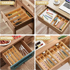 Silverware Organizer, 2 Pack 10 Inch Utensil Organizer Kitchen Drawer Organizer - Image 6