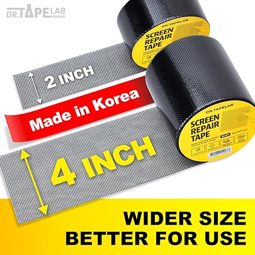 Black Window Screen Repair Tape, 2 in X 8.5 FT, Screen Repair Kit - Image 2