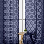 Aiyufeng Blue Sheer Curtains 63 Inch Length 2 Panels Set, Airy Light Filtering - Image 3