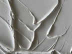 NANKAI Hand-Painted Thick Texture White Minimalist Oil Painting 30x60 Inch - Image 3
